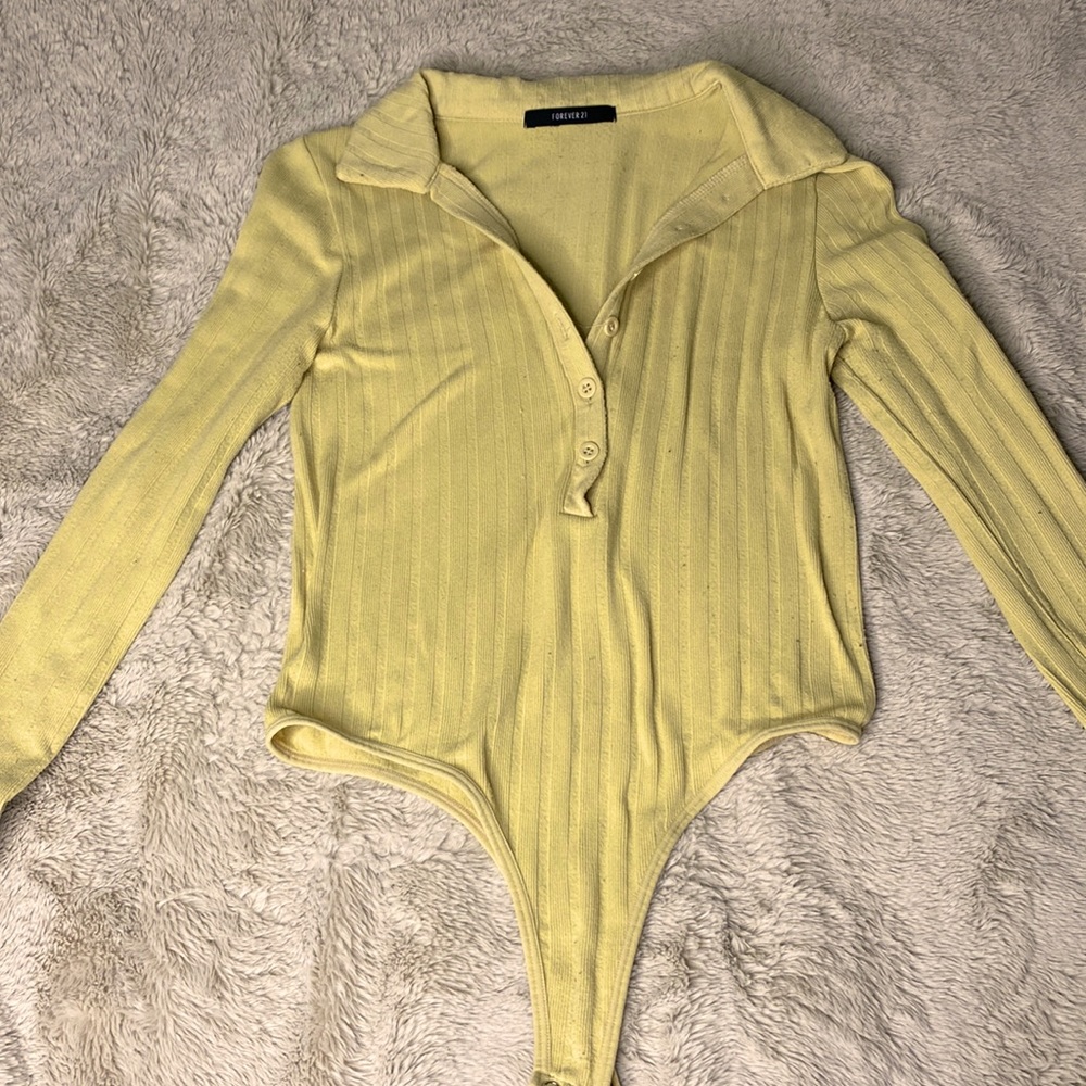 Forever 21 medium beige yellow bodysuit
